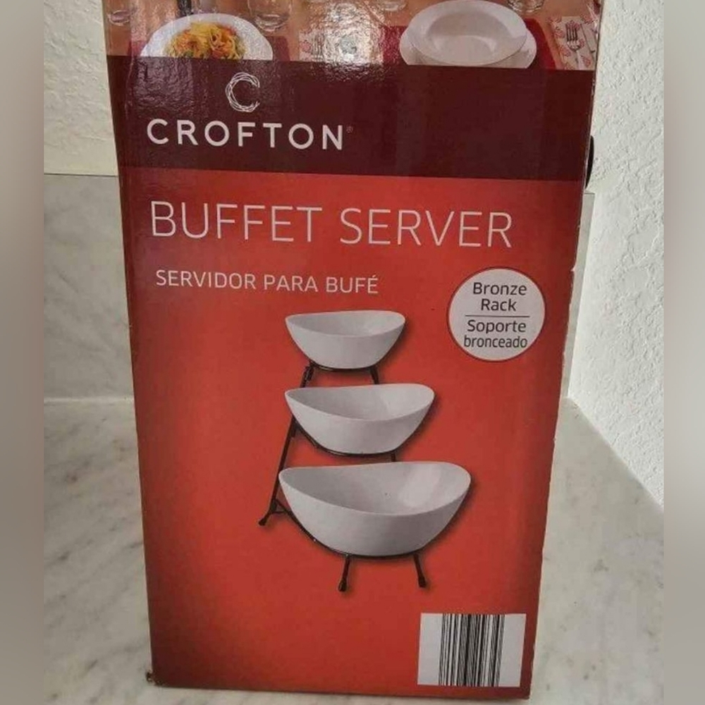 Buffet server 3 bowls in 3 different sizes